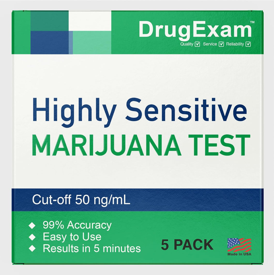 Kit de 5 pruebas de THC de marihuana altamente sensible