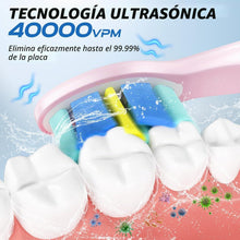 Cargar imagen en el visor de la galería, Cepillo de dientes eléctrico rosa, 8 cabezales de cepillo, 5 modos⚡
