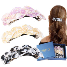 Cargar imagen en el visor de la galería, 3 pasadores grandes para cabello grueso, diseño francés con hermosas líneas A21
