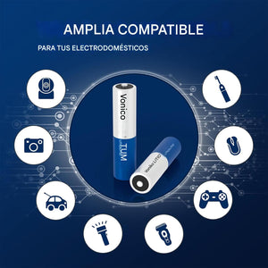 Pilas AAA, paquete de 8 pilas AAA de litio de 1.5 V