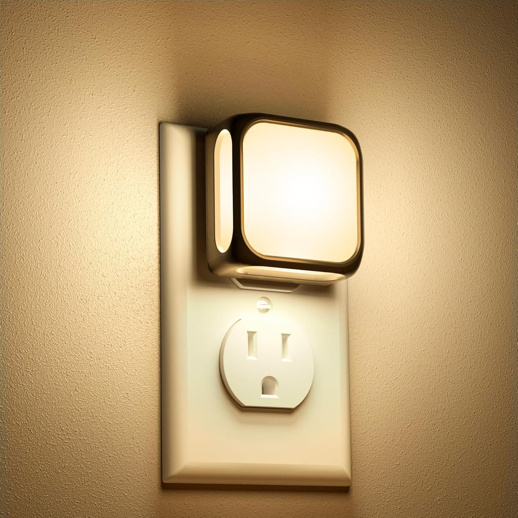 KINDEEP Paquete de 2 luces LED de noche para baño enchufables a la pared A19