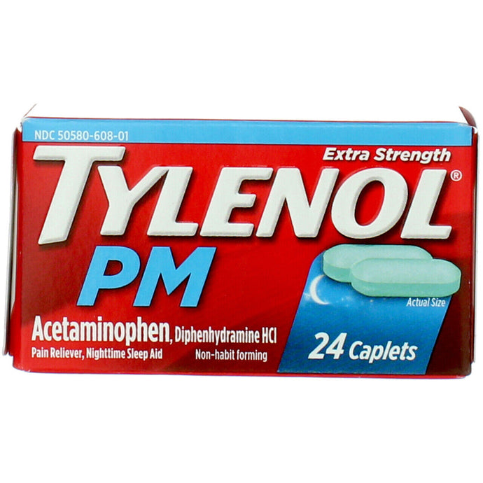 Tylenol cápsula PM extra fuerte para aliviar el dolor y ayudar a dormir