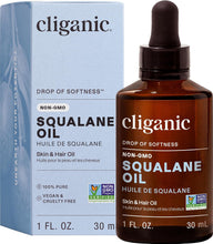 Cargar imagen en el visor de la galería, Aceite de escualano puro Cliganic para piel y cabello, 1 oz
