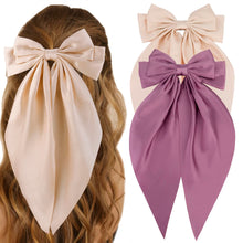 Cargar imagen en el visor de la galería, Lazos de satén sedoso para el cabello,  a21 lazos grandes para el cabello para mujeres
