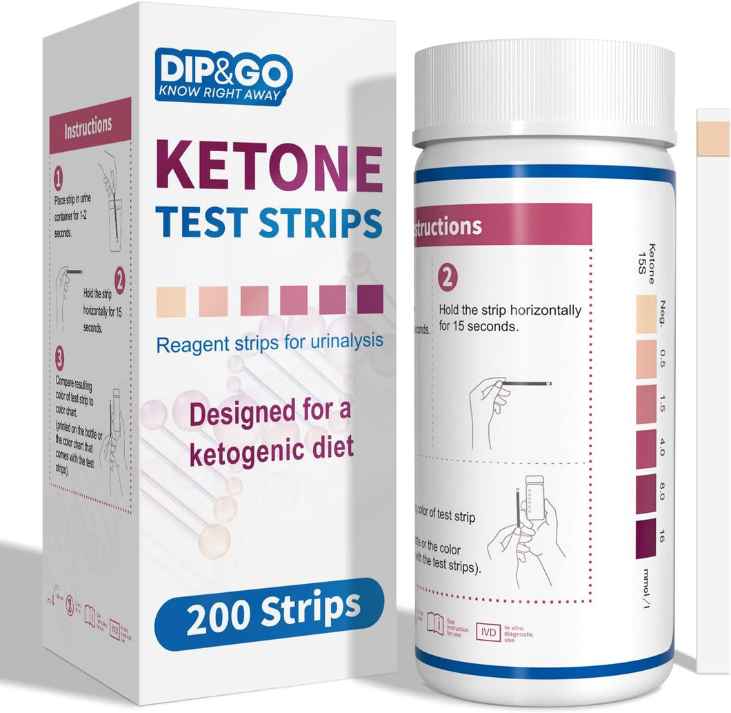 Tiras de prueba de cetonas: 200 tiras