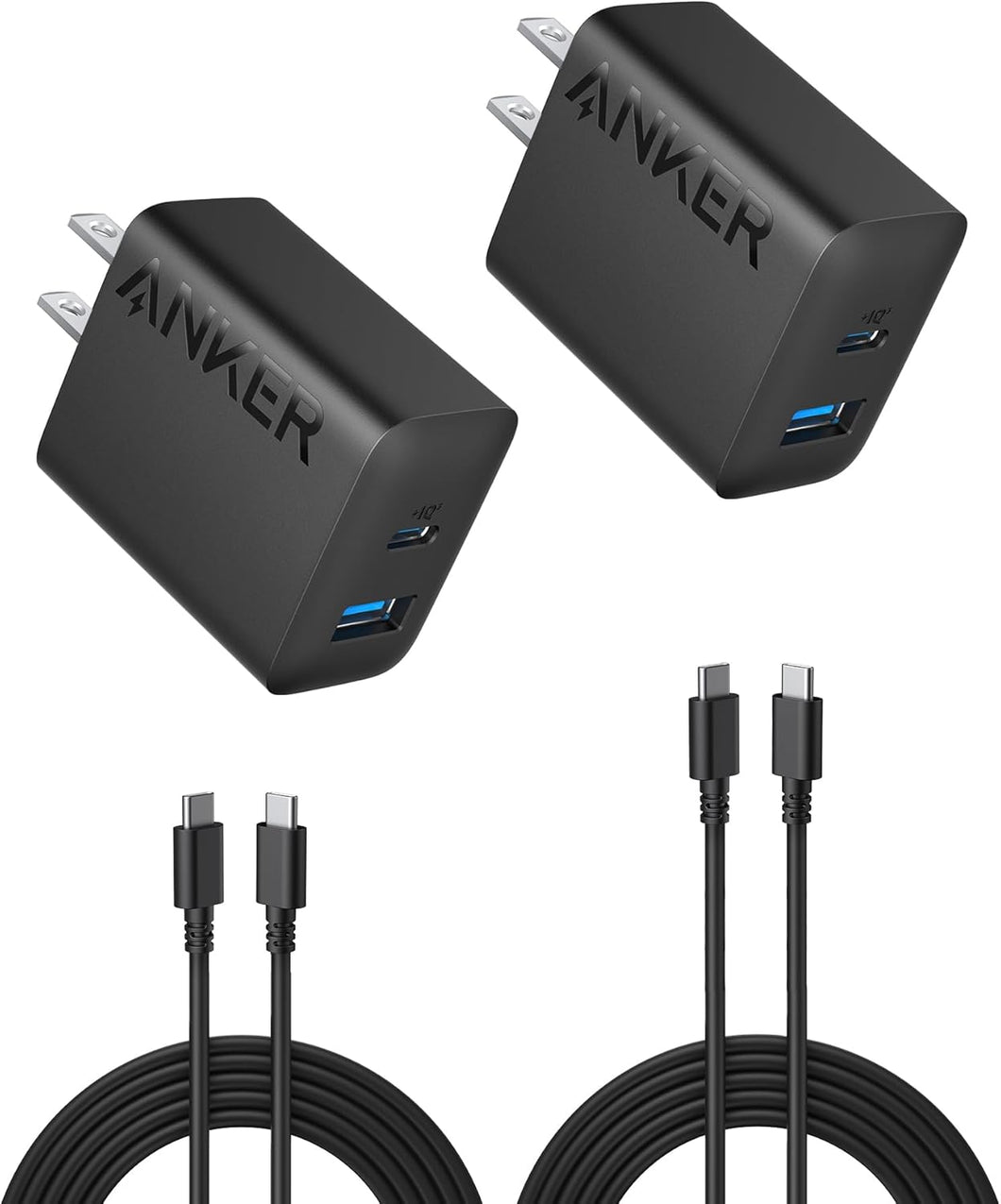 Anker Cargador para iPhone 16, bloque de cargador USB C, paquete de 2  a24