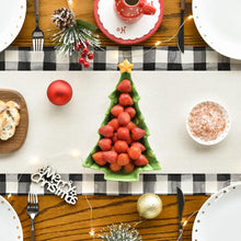 Cargar imagen en el visor de la galería, Artoid Mode Waterclor Buffalo - Camino de mesa de Navidad con diseño de árboles de Navidad, decoración de mesa de comedor para interiores y exteriores, 13 x 72 pulgadas A19
