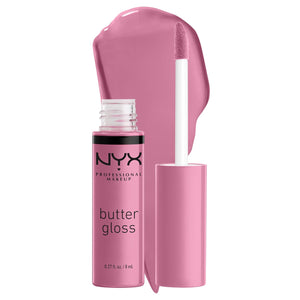 NYX MAQUILLAJE PROFESIONAL Brillo de mantequilla, brillo de labios no pegajoso, - Eclair (rosa) A19