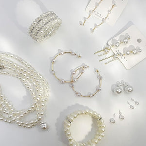 Juego de 16 pendientes de collar de perlas para mujer