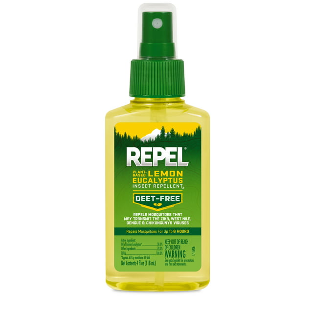 Repel repelente natural de insectos con limón y eucalipto, con atomizador, 4 onzas