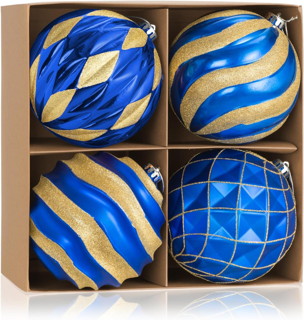 Juego de adornos de bolas de Navidad azules A19
