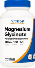Cargar imagen en el visor de la galería, Nutricost Cápsulas de Glicinato de Magnesio 210 mg
