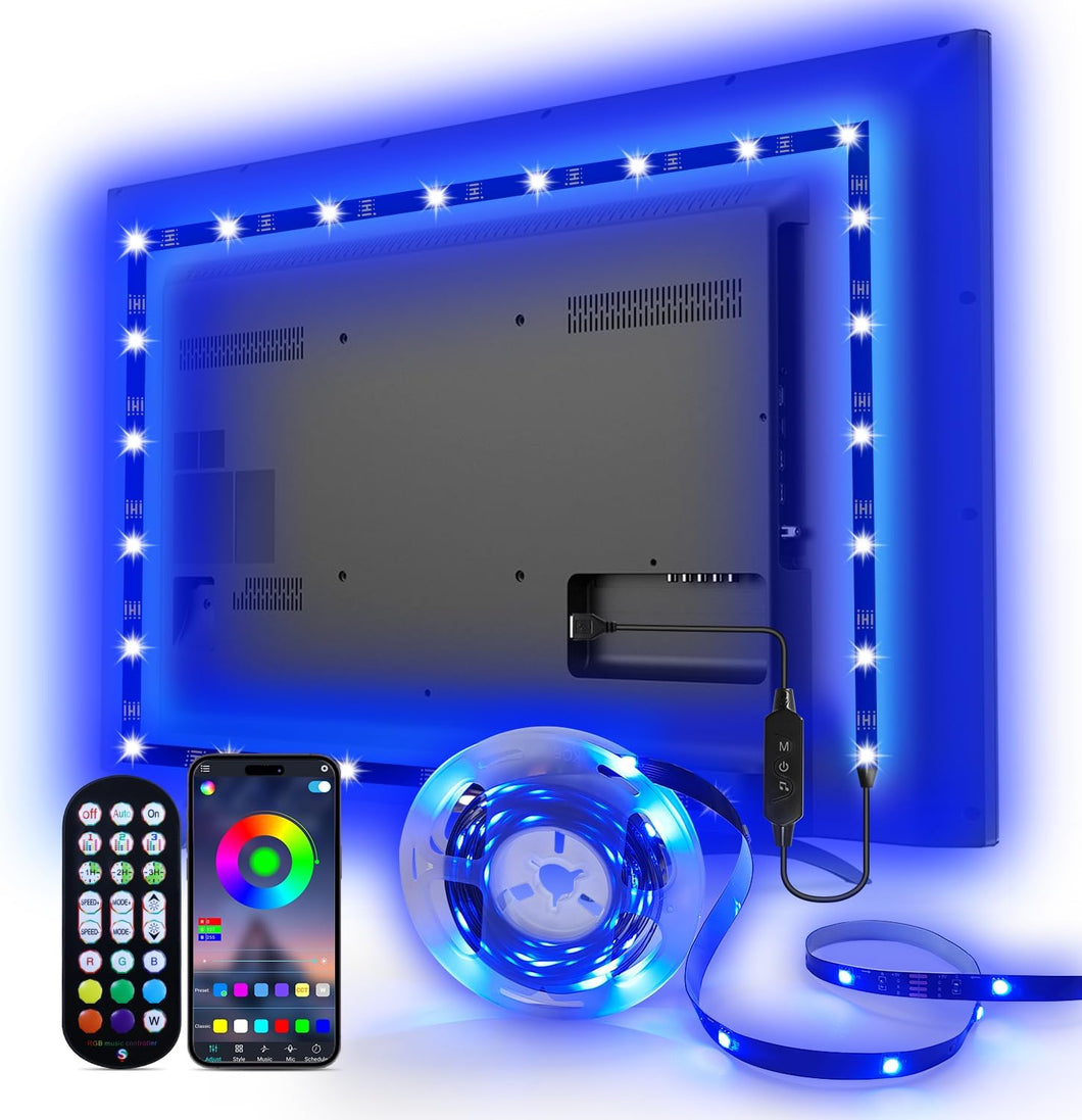 LED para TV, luces LED alimentadas por USB de 9.8 pies para TV de 32