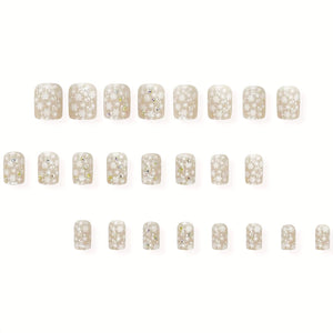 Uñas postizas a presión de Navidad, uñas postizas cuadradas cortas con diseños de diamantes de nieve, uñas postizas de Navidad,a22  uñas postizas brillantes con pegamento de c