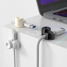 Cargar imagen en el visor de la galería, Paquete de 9 clips magnéticos para cables, soporte de cable ajustable para gestión de cables debajo del escritorio, a22
