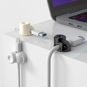 Paquete de 9 clips magnéticos para cables, soporte de cable ajustable para gestión de cables debajo del escritorio, a22
