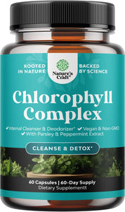 Cápsulas de clorofila para apoyo de limpieza y desintoxicación