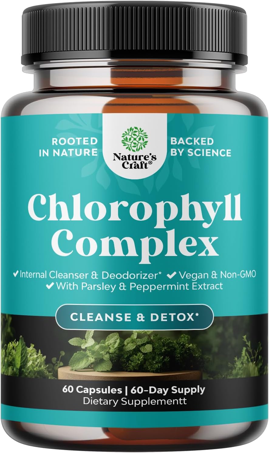 Cápsulas de clorofila para apoyo de limpieza y desintoxicación