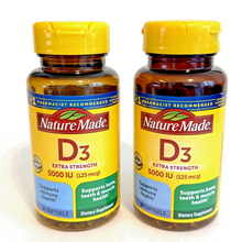 Cargar imagen en el visor de la galería, Vitamina D3 extra fuerte 5000 UI para huesos, dientes, músculo e inmunidad, 180 cápsulas
