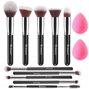 BEAKEY Juego de brochas de maquillaje profesional para ojos y cara, mezcla de base, sombra de ojos, corrector, sombra de ojos