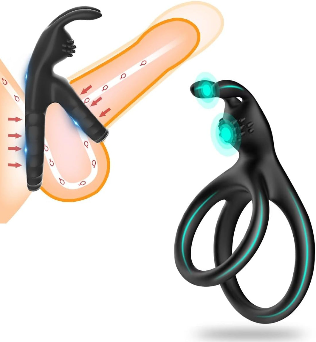 Anillo doble con oreja para estimulación del clítoris