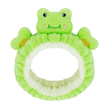 Cargar imagen en el visor de la galería, Diadema de spa Kawaii para lavar la cara, A22 linda diadema de rana verde para maquillaje, lavado, fiesta, A22 diadema suave para mujeres y niñas

