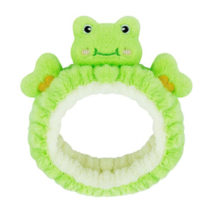 Diadema de spa Kawaii para lavar la cara, A22 linda diadema de rana verde para maquillaje, lavado, fiesta, A22 diadema suave para mujeres y niñas