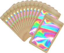 Cargar imagen en el visor de la galería, EONJOE Paquete de 100 bolsas de mylar de 5 x 8 pulgadas con ventana transparente, holográficas,
