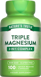 Complejo triple de magnesio | 100 cápsulas de óxido de magnesio, a24