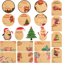 Cargar imagen en el visor de la galería, Kalolary 200 etiquetas adhesivas de Navidad, etiquetas de regalo de Navidad, etiquetas autoadhesivas de nombre de Navidad, etiquetas de regalo, calcomanías de papel kraft para regalos de Navidad, A19
