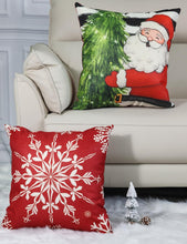 Cargar imagen en el visor de la galería, Juego de 4 fundas de almohada de Navidad con estampado de doble cara de 18 x 18 pulgadas, 8 patrones de árbol de Navidad, muñeco de nieve, copos de nieve, Feliz Navidad, ciervo, Papá Noel, camión, Let A19
