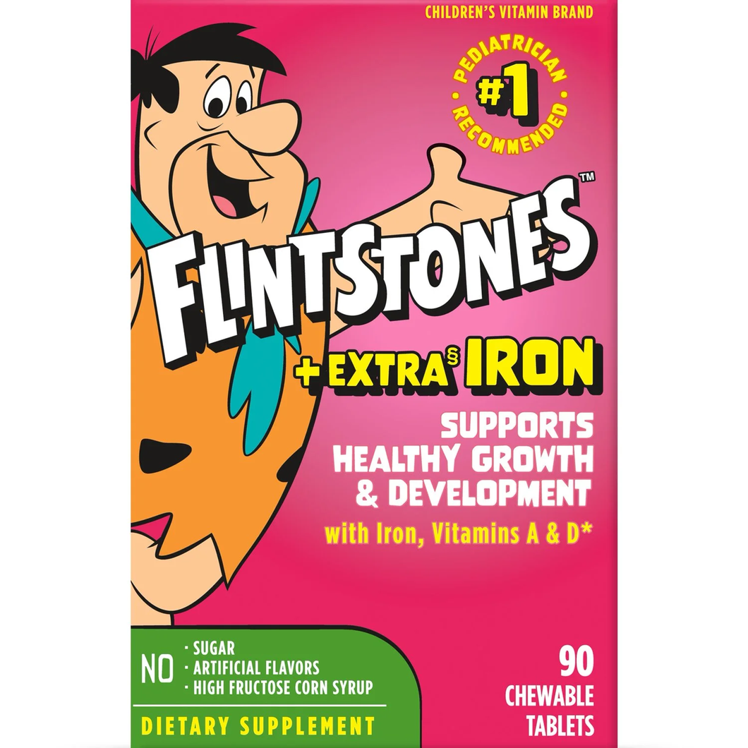 Multivitaminico masticable para niños con hierro Flintstones