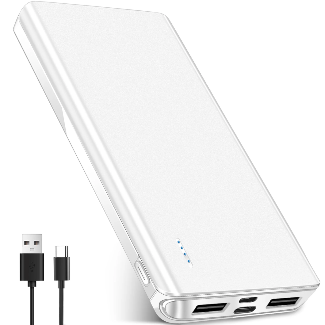 Batería externa portátil de 20,000 mAh con doble puerto USB