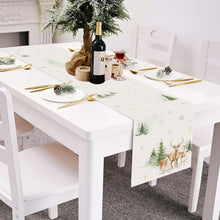 Cargar imagen en el visor de la galería, Bonhause Camino de mesa de árboles de ciervos de invierno, 13 x 72 pulgadas, copo de nieve, Navidad, invierno, vacaciones, cocina, comedor, decoración para interiores y exteriores, decoraciónA19
