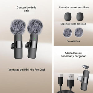 Mini Mic Pro (Último modelo) - Micrófono inalámbrico profesional para iPhone