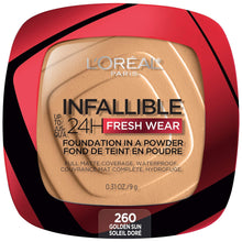 Cargar imagen en el visor de la galería, L&#39;Oreal Paris - Maquillaje base en polvo Infallible Fresh Wear, hasta 24 horas de uso, Golden Sun (sol dorado), 0.31 onzas A19
