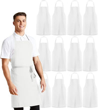 Cargar imagen en el visor de la galería, Sombreros ajustables de chef &amp; Delantales profesionales, 100 % de hilado con 2 bolsillos
