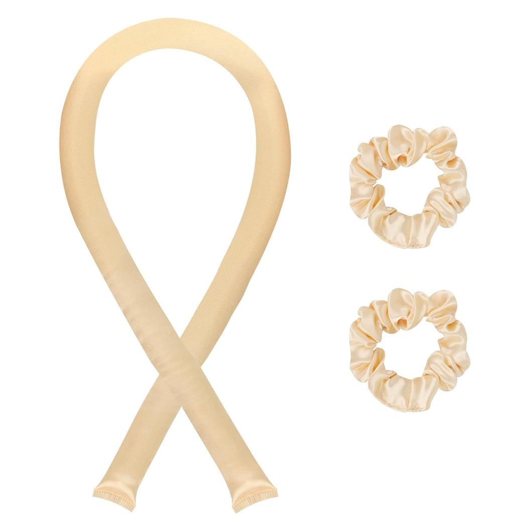 Diadema de barra rizadora sin calor para cabello largo, pinzas para el cabello y coleteros a21