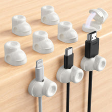 Cargar imagen en el visor de la galería, Paquete de 9 clips magnéticos para cables, soporte de cable ajustable para gestión de cables debajo del escritorio a22 , cargador adhesivo,
