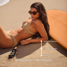 Cargar imagen en el visor de la galería, Protector solar en gel en aerosol con bronceador instantáneo SPF 15, 8 onzas

