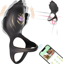 Cargar imagen en el visor de la galería, Anillo vibrador para el pene con estimulador de clítoris, 3 en 1
