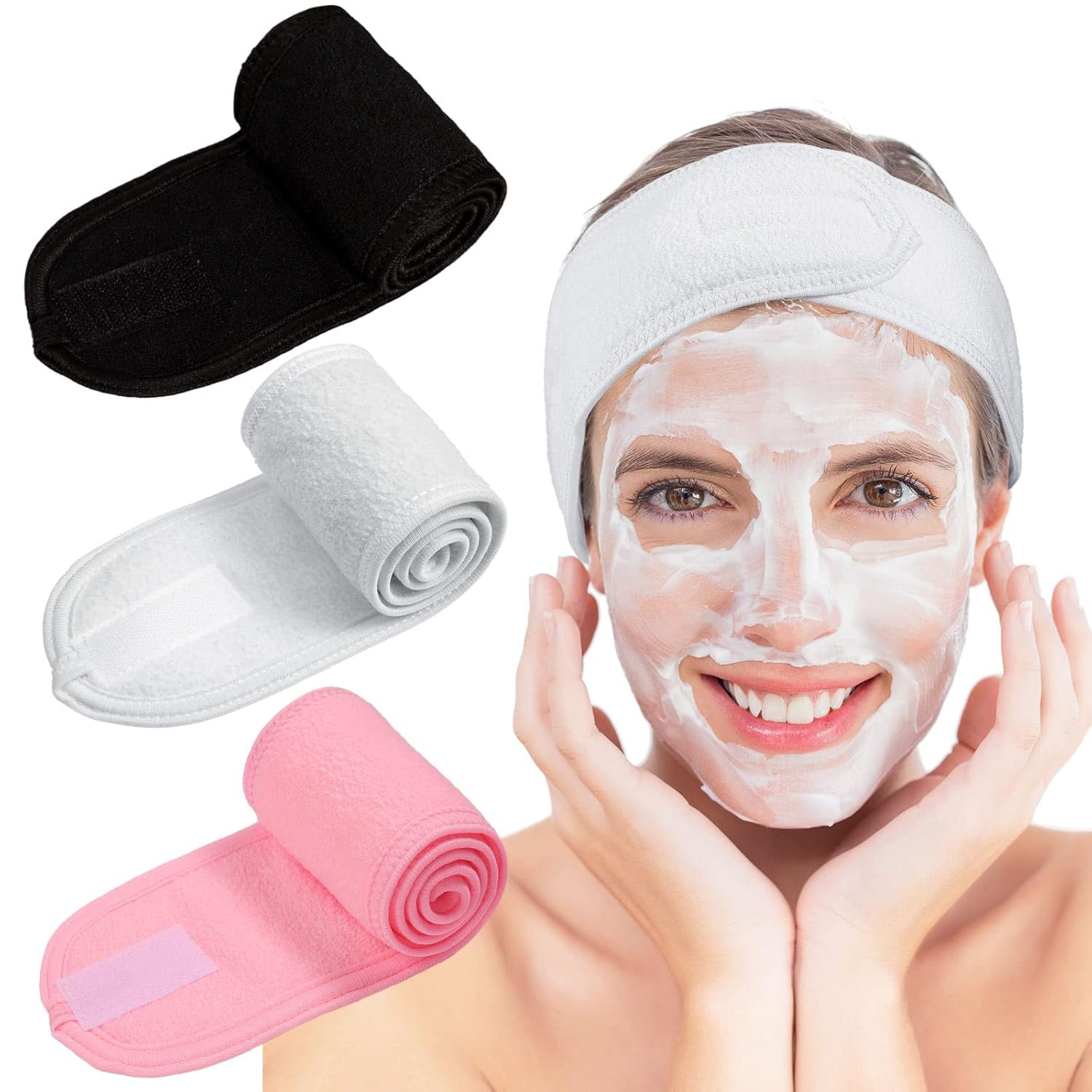 Diadema Skincare Maquillaje Ajustable Toalla Banda Para La Cabeza