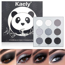 Cargar imagen en el visor de la galería, Paleta de sombras de ojos ahumadas negras y grises, altamente pigmentada, sombra de ojos ahumada, sombra de ojos ahumada de 9 colores, sombra de ojos negra resplandeciente,  a22 maquillaje de ojos de larga
