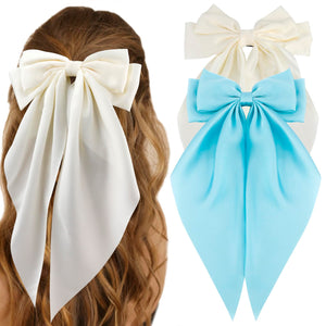 Accesorios para el cabello de cola larga de satén a21 sedoso