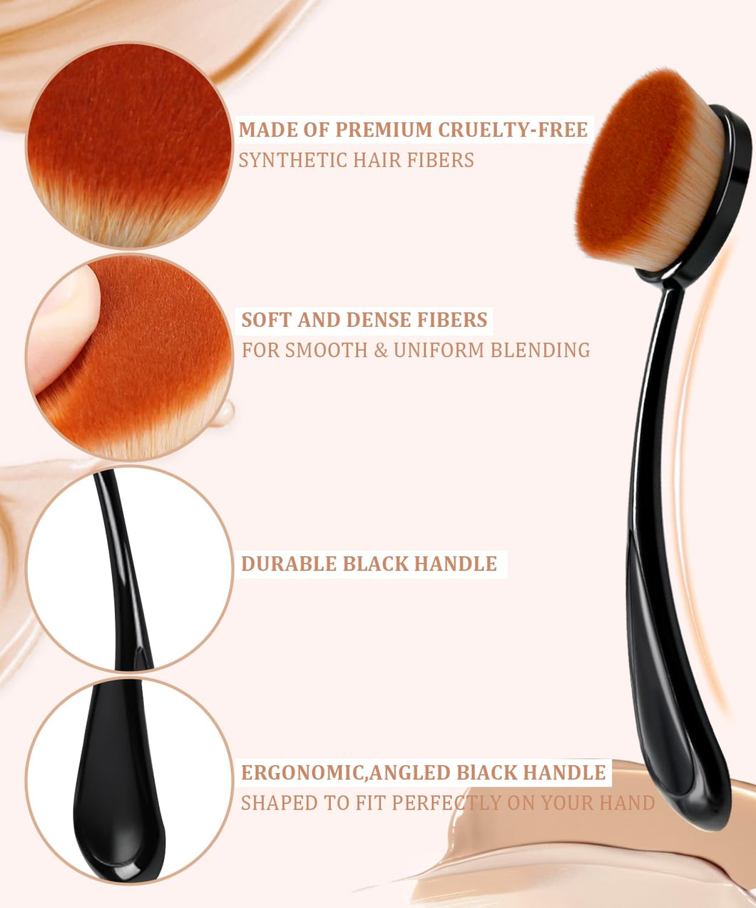 Brocha de maquillaje para base, el mejor pincel Kabuki para base de líquidos, crema