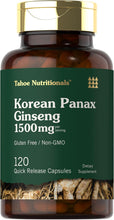 Cargar imagen en el visor de la galería, Cápsulas de extracto de ginseng coreano de 1500 mg

