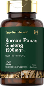 Cápsulas de extracto de ginseng coreano de 1500 mg