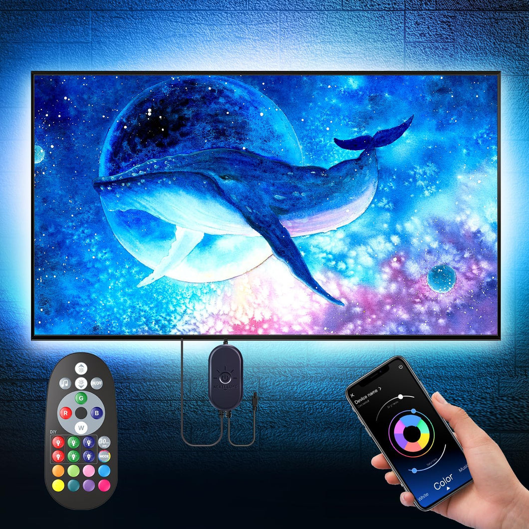 Nexillumi Luces LED para TV, retroiluminación LED de TV de 16.4 pies para 55-75 pulgadas LN23