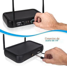 Cargar imagen en el visor de la galería, Sistema de micrófonos inalámbrico, 2 micrófonos de mano, frecuencia fija
