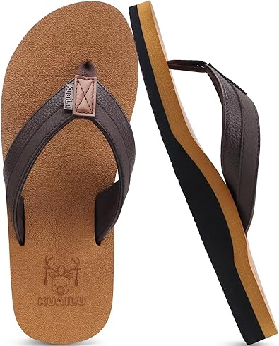 Sandalias de cuero para hombre, con soporte de arco cómodo, cojín para caminar, sandalias de almohadilla de yoga para interiores y exteriores